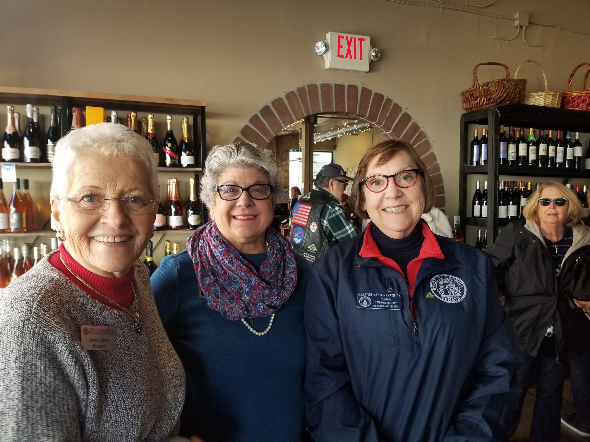 Marietta Wine Market Fundraiser - CVMF President Donna Rowe, Commissioner JoAnn Birrell, Sen. Kay Kirkpatrick