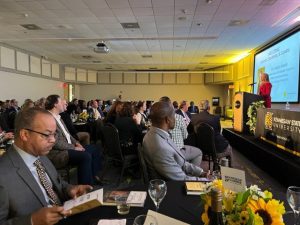 Crowd of over 300+ packed the Ballroom to attend KSU “Leading With Honor” VIP Reception and Panel Program on Leadership at the KSU Center in Kennesaw